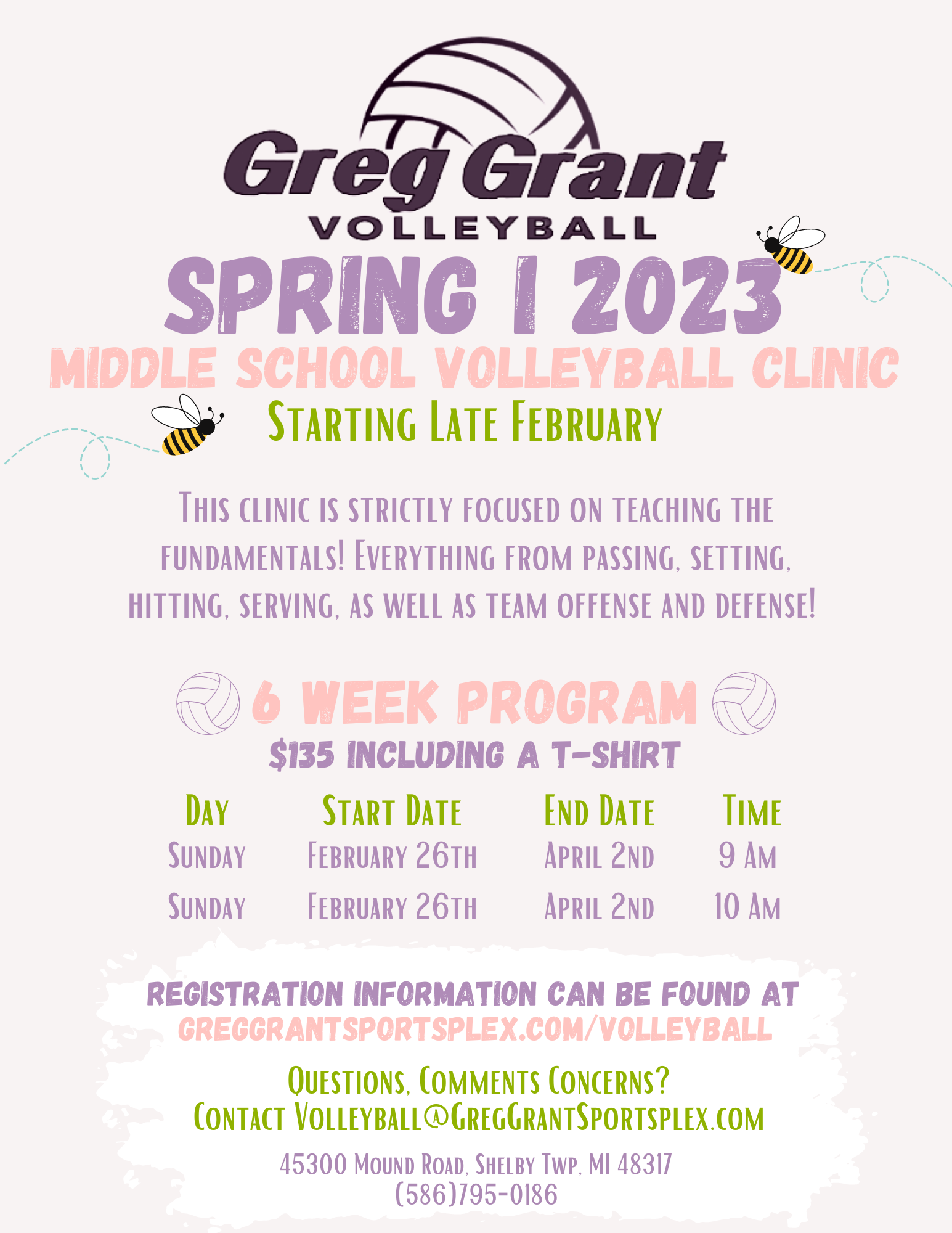 Volleyball Clinics Greg Grant Sportsplex