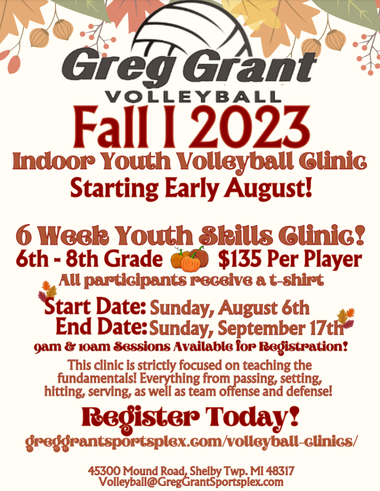 Volleyball Clinics Greg Grant Sportsplex