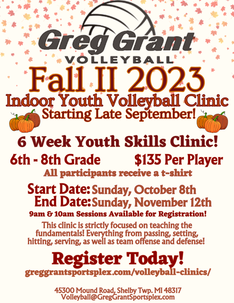 Volleyball Clinics Greg Grant Sportsplex
