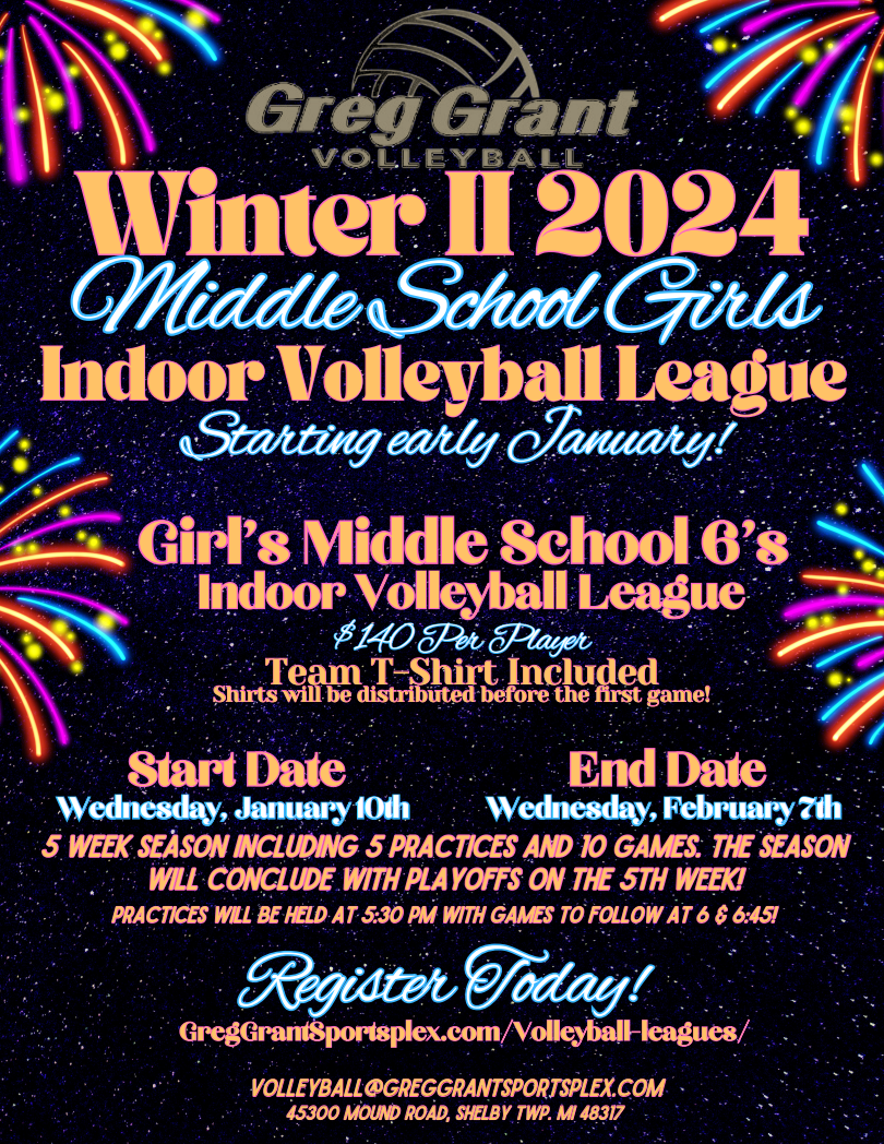 Indoor MS Girls Volleyball Winter II 2024 Greg Grant Sportsplex