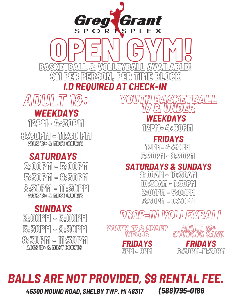 Basketball Rentals and Pickup Greg Grant Sportsplex